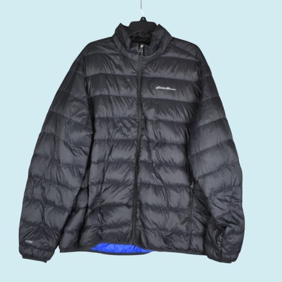 Eddie Bauer Coat Men's Size XXL Black Down Puffer Full Zip Jacket EB650 NWOT - Picture 1 of 10